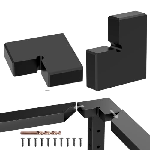 2 Pack Corner Connector for Stainless Steel Flat Handrail, Black