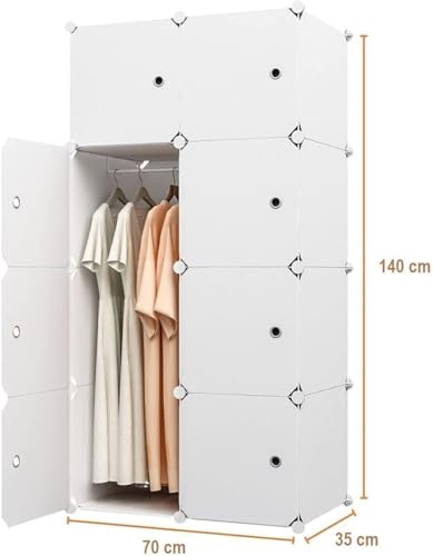 Image of Sunderlook Plastic Wardrobe for Kids Clothes - Professional Collapsible Wardrobe, Easy to Use Foldable Almirah, Plastic Cupboard for Kids for Home (White-J4, 8 Door)