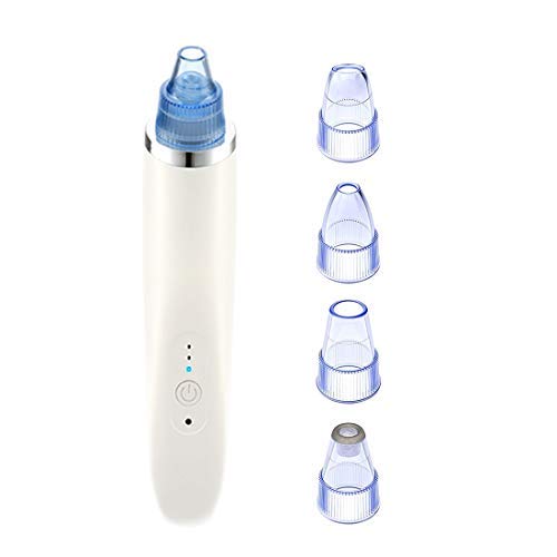 Electric Blackhead Remover, Rechargeable Blackhead Removal Tool Set for Comedone Acne, Microdermabrasion Machine Vacuum Facial Skin Pore Cleansing Kit Extractor Cleaner for Nose Face Men Women (White)