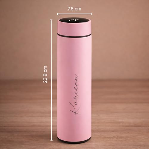 Image of fnp Personalized Smart Temperature Display Water Bottle | Leakproof Reusable Drinking Bottle for Office, Travel, Gifting & Daily Use (Pink)