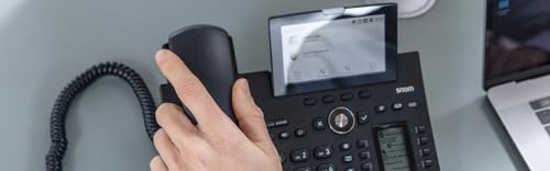 Snom D385 IP Telefon, SIP Tischtelefon Farbe + SmartScreen, 12 SIP-Identitäten, Sensorhakenschalter, Bluetooth, USB, 48 selbstbeschriftende Schlüssel (12 physische), Schwarz, 00004340