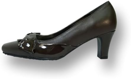 Peerage Lori (LP8155) Women Wide Width Leather Dress Pumps for Work or Nice Fancy Attire Brown 8 | Image 2