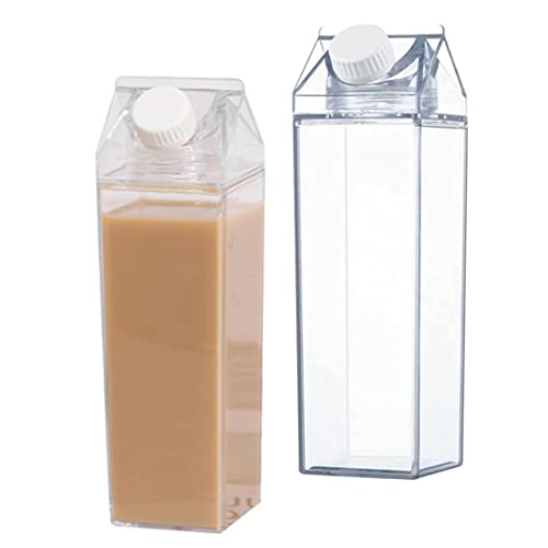 Botella de jugo transparente reutilizable y hermética de 500ml pack de 2 5