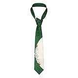 ddohsGOE Cravate classique en soie tissée jacquard pour homme   Cravate unie en satin   Motif Saturne, Ballon de rugby blanc, taille unique