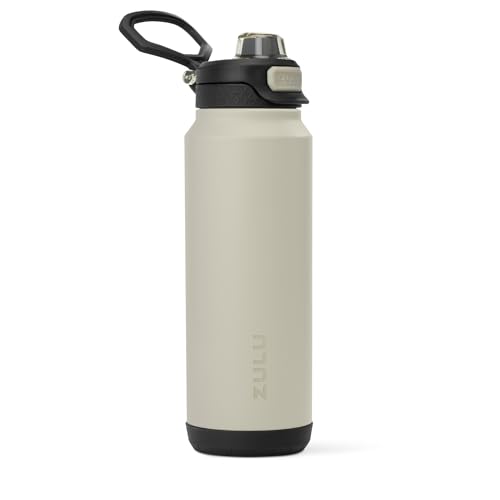 Image of ZULU Powerfill Pro 32oz Stainless Steel Water Bottle with Quick Fill Lid, Triple Walled Vacuum Insulated Metal, Leak Proof Locking Lid, Sip and Chug, Reusable BPA Free, Ash