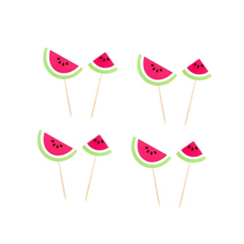 HONMEET 24 Peças Decoração De Verão Decoração De Frutas Decorações De Cupcake Palhetas De Bolo De Me