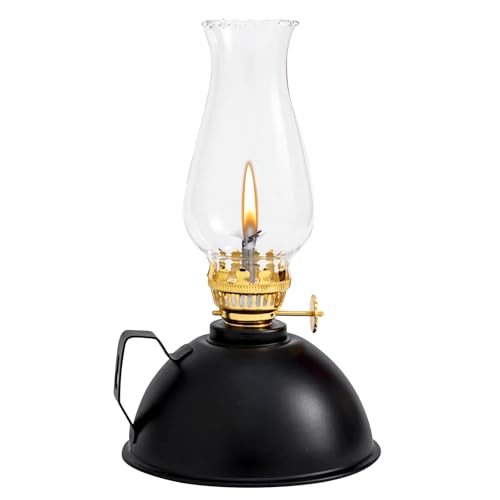 PORFOYO Petroleumlampe, Öllampe aus Glas mit Regulierbare Flame, Öllampe Laterne, Sturmlaterne Petroleum, Vintage Kerosin Lampe, Laternenkammer Öllampes für Indoor, Haus, Garten, Camping