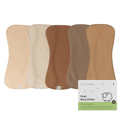 Lamb Babies Posh Baby Cotton Burp Cloths, Absorbent, Lightweight, and Gentle Cotton for Mess-Free...
