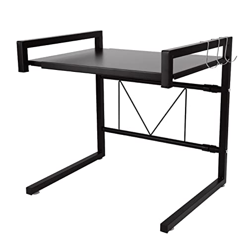 Soporte Extensible de Metal Horno de microondas de Suministro de vajilla Vajilla de Almacenamiento Contador de Ahorro de Espacio Organizador Titular de Especias (42 cm (40-65 cm) Negro)