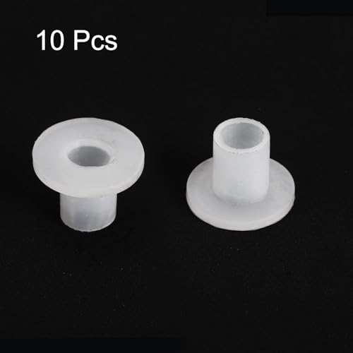 QUARKZMAN 10 Stück Flanschbuchsen Kunststoff Gleitlager ID 8mm x OD 10,5mm x Länge 14,2mm Nylonbuchsen, Weiß