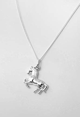 Kette mit Pferd Anhänger 925 Silber Weiß Pferdeanhänger Schmuckset 10440/42+7207 - 2