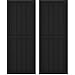Ekena Millwork ARW101BF621X38BLH Americraft Six Exterior Real Wood Two Equal Panel Framed Board-n-Batten Shutters (Per Pair), 21"W x 38"H, Black