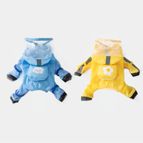 Pupmist Full Coverage Small Dog Raincoat, Waterproof with Four-Leg Protection, Ideal for Teddy Bears, Includes Waterproof Mini Backpack (Blue, Large(Suggest Weight 8.8-13.2lb)) — view 3