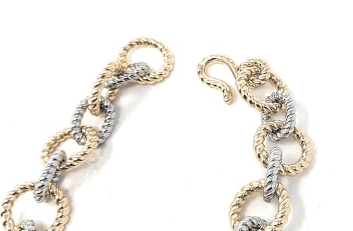 Tory Burch Women's Textured Rope Mixed Metal Necklace (Tory Gold, Tory Silver)3