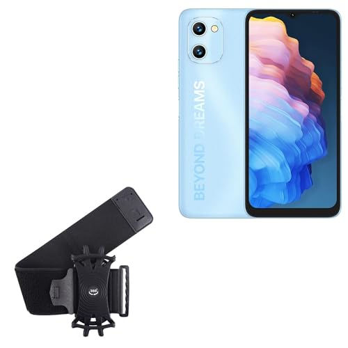 BoxWave Holster Compatible with Umidigi C1 - ActiveStretch Sport Armband, Adjustable Armband for Workout and Running - Jet Black