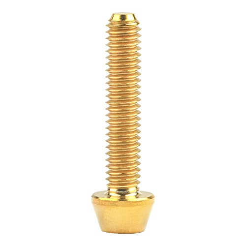 Image of Titanium Ti DIN912 M4 8 10 12 15 20mm Tapered Head Hex Bolts Bicycle Screws Pack of 6 (Gold, M4x20mm)