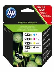 HP 932XL Black & 933XL Cyan Magenta Yellow Ink Cartridge Bundle Pack