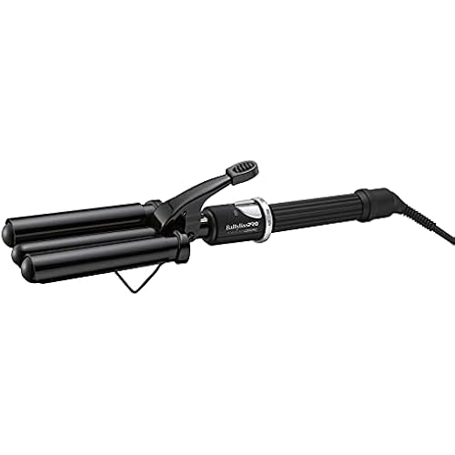 BabylissPRO Porcelain Ceramic Triple Barrel Waver, Black