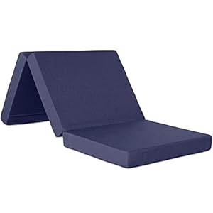Ventadecolchones - Colchón Plegable con Cierre y Asa 120 x 190 x 10 cm con Espuma D25 extrafirme en Loneta Premium Azul para Furgonetas, de Viajes o para Invitados
