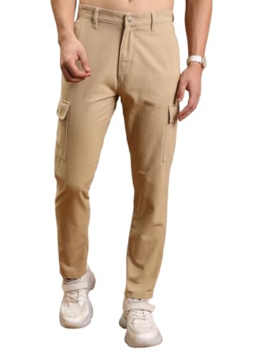 Image of Highlander Men's Tapered Fit | Cargo Trousers | Sleek & Functional | Utility Pockets | Trouser for Men | Men Trousers