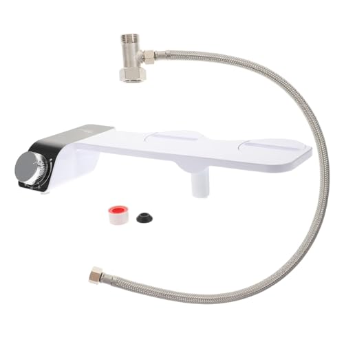 SOPOTUTU Bidé para Inodoro Autolimpiante con Doble Boquilla Ultradelgado No Eléctrico Accesorio Compatible para Limpieza Íntima Femenina Control de Presión de Agua para Uso Familiar y