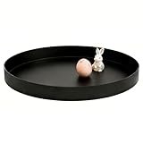 Yvttve Bandejas Decorativas Platos Negros Bandeja Redonda Metal de Acero...