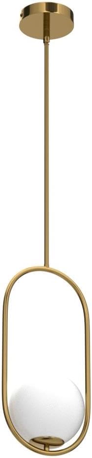 SeeU Modern Pendant Lighting Gold Globe Pendant Light Fixture,Mid Century Chandelier One Light Hanging Fixture for Kitchen Island,Adjustable Length Indoor Lighting for Dinning Room Bedroom