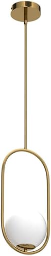 Miniatura 4 de SeeU Lámpara colgante moderna de globo dorado, candelabro de mediados de siglo, una lámpara colgante para isla de cocina, iluminación interior de