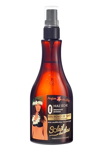 Soleil des Îles | Huile sèche de bronzage 100% Naturel - Parfum des Îles - Accélérateur de bronzage - Fabriqué en France