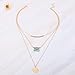 Fstrend Boho Layered Necklace Turquoise Coin Torus Beaded Dainty Summer Pendant Long Necklaces Jewelry for Women and Girls(Gold)