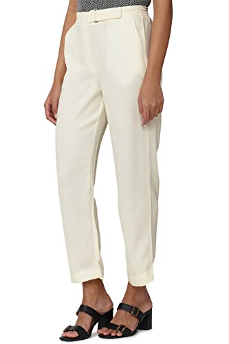 Image of Van Heusen Women High Rise Belted Formal Regular Fit Pants