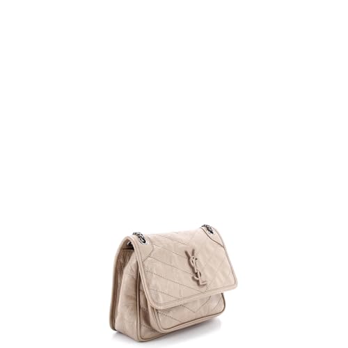 Saint Laurent, Pre-Loved Niki Chain Flap Bag Matelasse Chevron Leather Baby, Neutral2