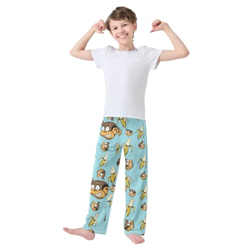Boys' Pants Monkeys Peel Banana Retro Style Long Bottoms Jogger Pants Elastic Waist Trousers with Pockets S-XL2