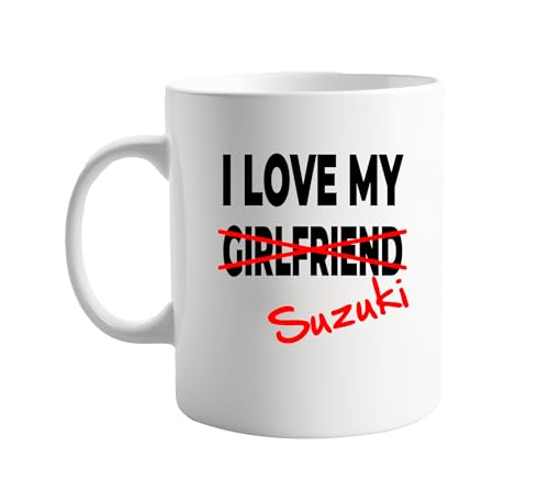 signkitsuk I Love My Girlfriend x Suzuki 11oz Mug – Funny, Sarcastic Coffee Mug for Enthusiasts – Humorous Gift for Him, Her, or Yourself, Valentines, Birthdays
