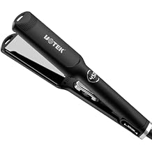 Hair Straightener 1 3/4 Inch Flat Iron Ionic Salon Hair Flat Iron 1.75" with PTC Heating Plate for Long Hair Portable Straightener Black