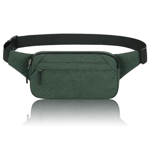 Bauchtasche Hüfttasche Herren Damen Klein Gürteltasche Sport Bum Hip Bag Männer Frauen Waist Fanny Pack für Reise Wandern Hundetraining Outdoor (Olive)