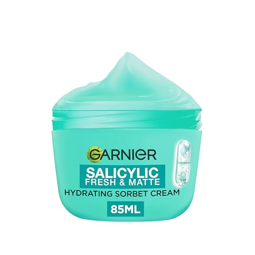 Garnier Pure Active Salicylic Fresh & Matte Hydrating Sorbet Cream Ultra Fresh & Light 5% Salicylic Acid + Niacinamide + Centella Asiatica Cruelty Free International & Vegan - 85ml