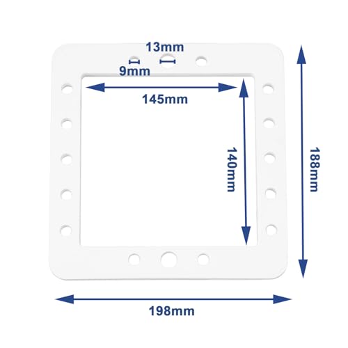 LT Easiyl 2 Stück Flanschdichtung Doppelschichtdichtung Lippendichtung 145 X 140 mm Quadratische Munddichtung Dichtung für Mini-Skimmer Schwimmbad Weiß