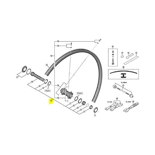 SHIMANO Eje Buje Completo WH-M8000-TL-F15-B-29 axe de rechange contre l'usure de roue vtt