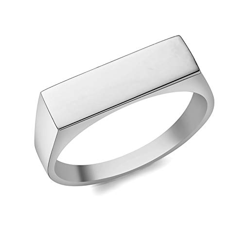 Bague rectangulaire en argent fin à porter au quotidien pour femme chic