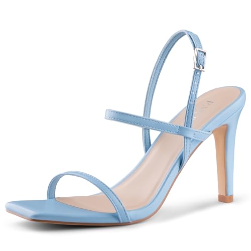Image of Women's Strappy High Heeled Sandals Open Toe Ankle Strap heels Comfy Weddings Shoes