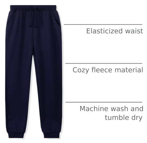 Image of Kid Nation Kids Unisex Soft Brushed Fleece Casual Pull On Jogger Sweatpants with Pockets for Boys or Girls