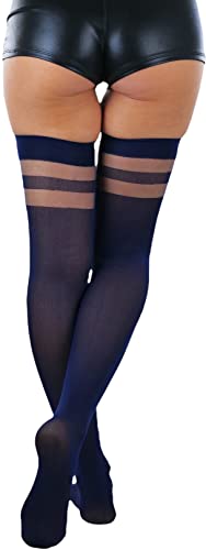 Image of ToBeInStyle Women's Nylon Thigh High Schoolgirl Opaque Stockings