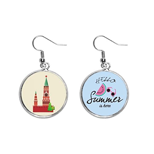 Pendientes de sandía Rusia para lóbulo de mujer estival