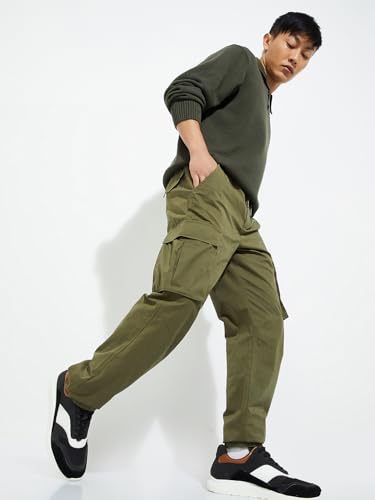Image of Max Men's Relaxed Fit Low Rise URB N Solid Cargo Joggers