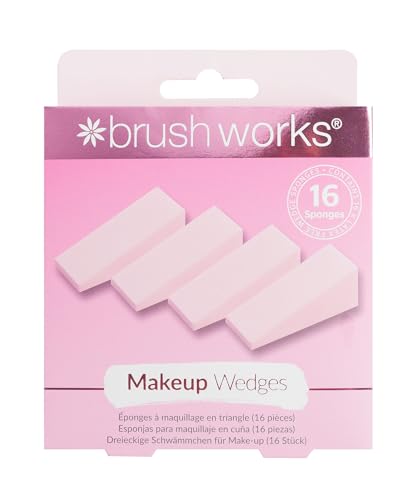 Brushworks Makeup Wedges 16 Piece Cosmetic Sponge Set for Liquid Cream & Powder Application Ultra-Soft Vegan & Cruelty-Free
