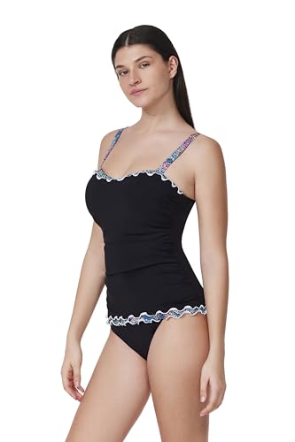 Profile by Gottex Layla Tricolore E-Cup Tankini Top - Built-in Bra, Adjustable Straps, Front Lining, Bottom Sold Separately2