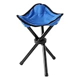 椅子 折りたたみ 三脚 コンパクトチェア 軽量(約275g) ポータブル アウトドア キャンプ 登山 釣り ブルー