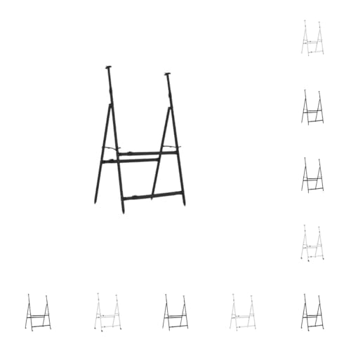 sandqvipa大型ホワイトボード黒板用メタルスタンド、折りたたみ式、拡張可能、調節可能なイーゼルスタンド、A タイプの折りたたみ、厚く傾斜した,ディスプレイスタンド看板垂直床置き屋外 (ブラック,302 堅牢モデル)