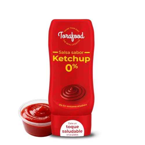 Salsa Zero Ketchup 330ml | 0% Azúcares Añadidos | Sabor Clásico | Ideal para Recetas Saludables | Torafood